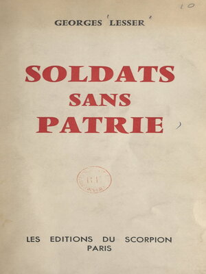 cover image of Soldats sans patrie